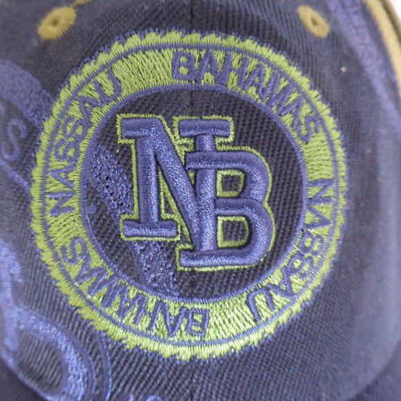 NASSAU BAHAMAS, blue and olive color baseball cap - Picture 2 of 4